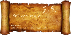 Földes Viola névjegykártya